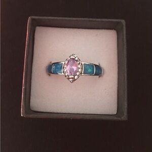 Opal and topaz ladies ring size 11